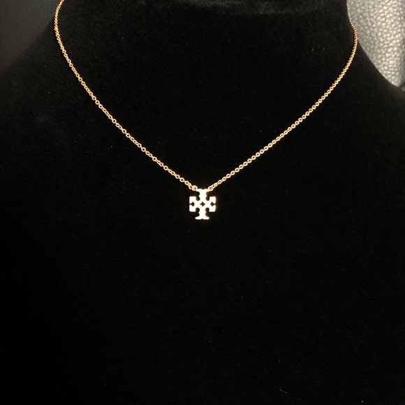 Gold Delicate Logo Choker Pendant Necklace - Picture 2 of 8